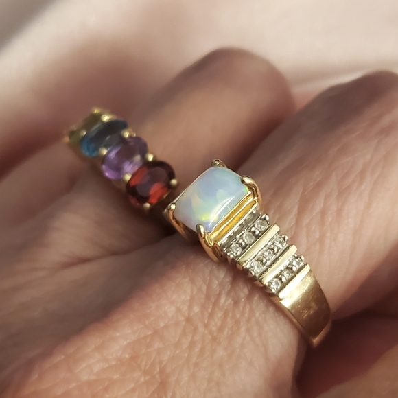 Beautiful opal/diamond ring - Picture 4 of 9